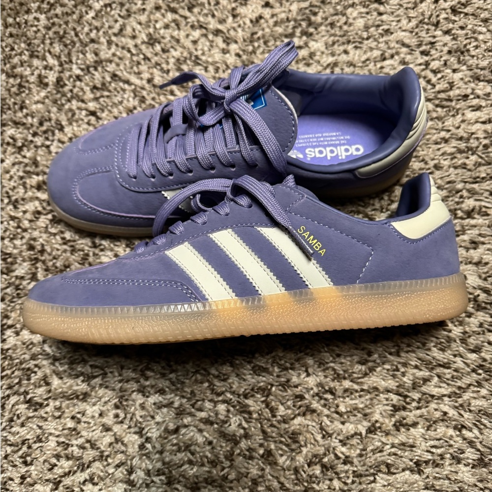 adidas Samba Suede Sneakers - Lavender/White/Gum